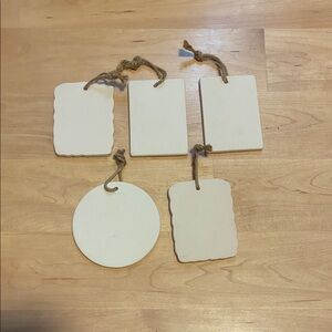 Set of 5 White Paintable Ornaments